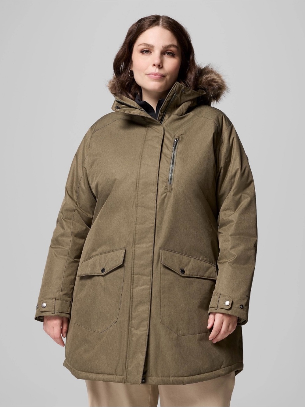 Columbia Olive Green Women's Hooded Puffer Coat